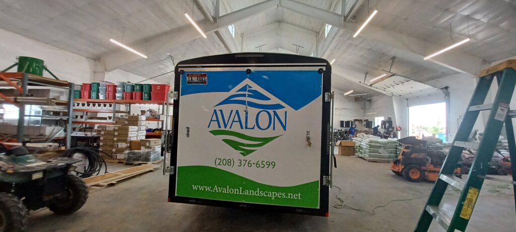 See Me Signs finished trailer graphics for Avalon Landscaping.