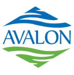 Avalon Landscaping Logo shows how vehicle graphic on trailers matches the businesses brand identity by matching the color scheme.